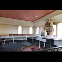 Kampen, Burgwalkerk, Seitlicher Blick von der gegenberliegenden Empore zur Orgel
