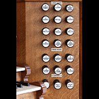 Leiden, Hooglandse Kerk, Rechte Registerstaffel der Willis-Orgel