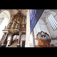 Zwolle, Grote of Sint Michaelskerk, Schnitger-Orgel und temporr whrend der Restaurierung aufgestellte Orgel