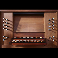 Zwolle, Grote of Sint Michaelskerk, Spieltisch der temporren Flentrop-Orgel (2025)