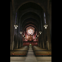 Los Angeles, First Congregational Church, Hauptschiff in Richtung Hauptorgel (Gallery Organ)