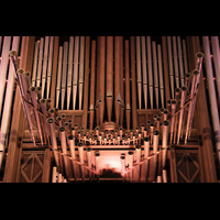 Los Angeles, First Congregational Church, Pfeifen der Fanfare Trumpet der West Gallery Organ