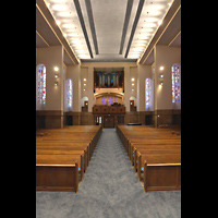 Los Angeles, Westwood United Methodist Church, Innenraum in Richtung Rckwand mit Gallery Organ