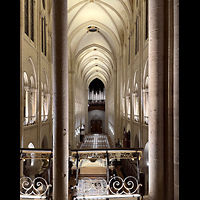 Paris, Cath�drale Notre-Dame, Blick vom Triforium im Chor zur Orgel nach dem Wiederaufbau 2024